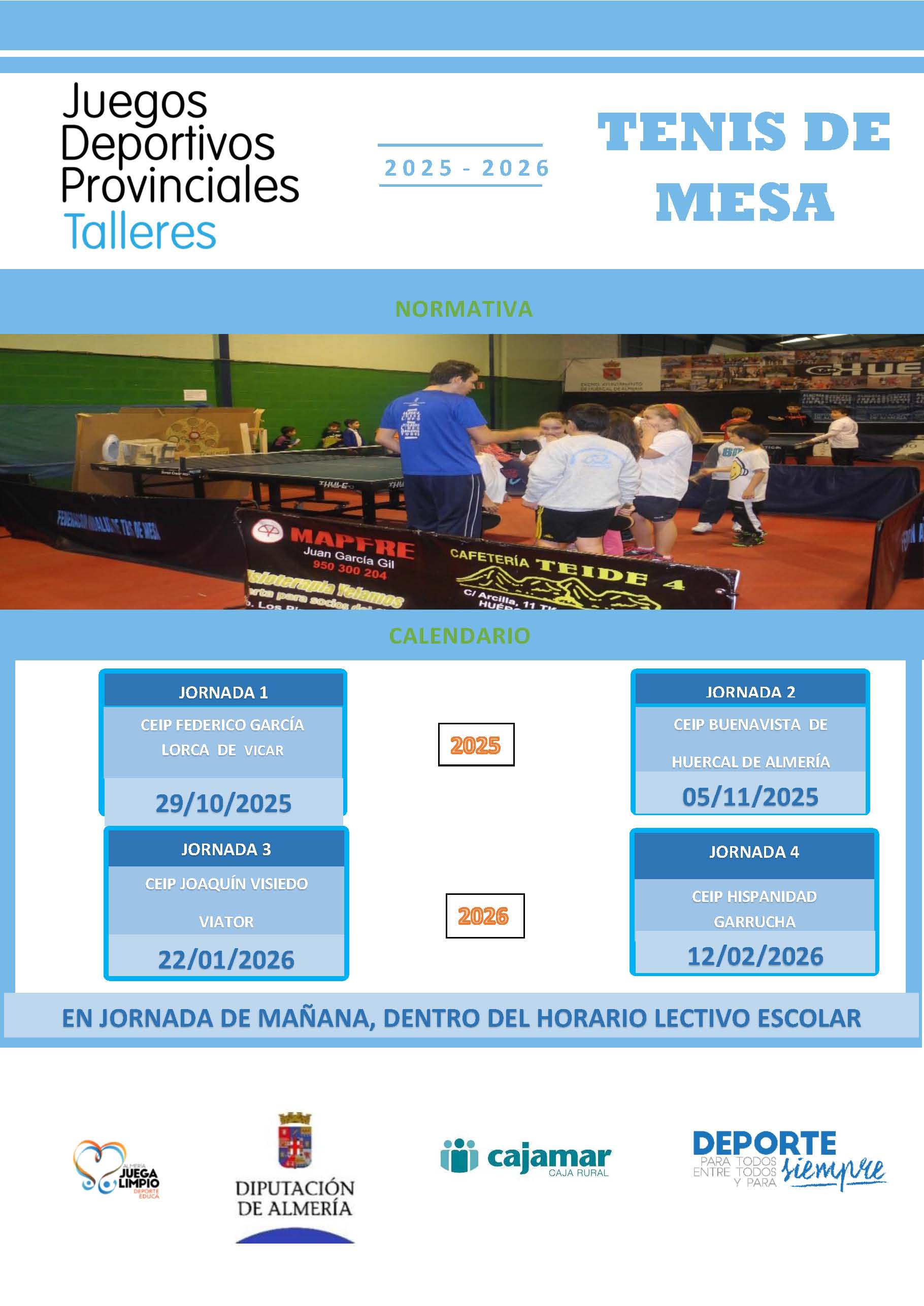 Talleres Educativos de Promoción del Tenis de Mesa. Garrucha 12-02-26